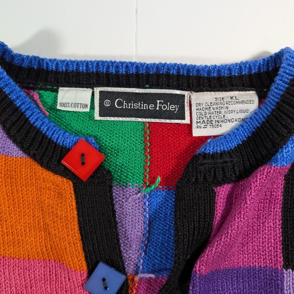 Christine Foley Colorful Patchwork Cardigan - Picture 3 of 3